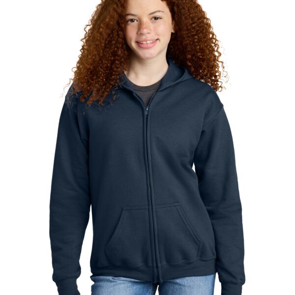 Youth Heavy Blend Full Zip Hooded Sweatshirt Thumbnail